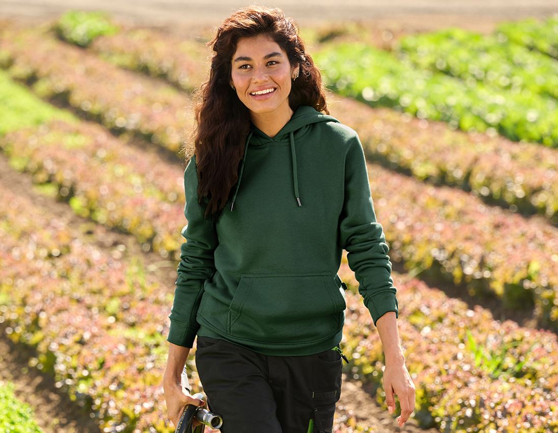 Shirts, Pullover & more: e.s. Hoody-sweatshirt poly cotton, ladies' + green