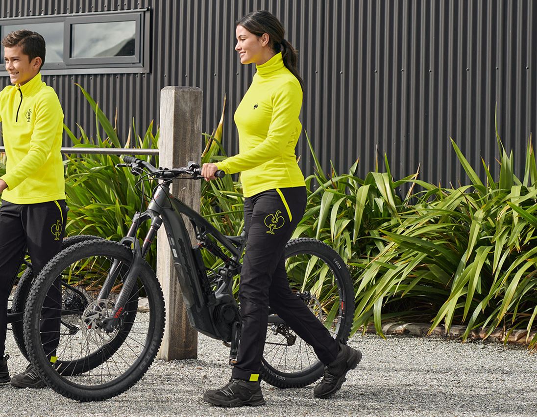 Topics: Turtle neck shirt Merino e.s.trail, ladies' + acid yellow/black 1