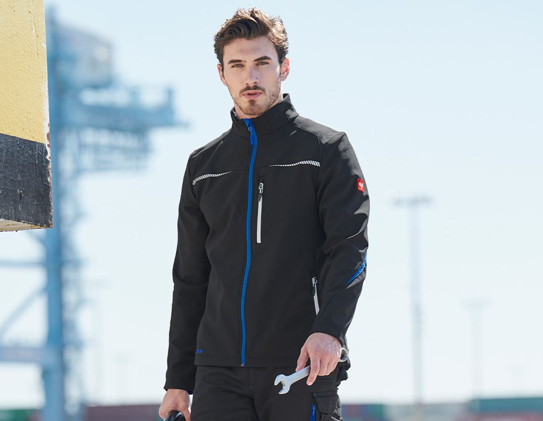 Work Jackets: Softshell jacket e.s.motion 2020 + graphite/gentianblue