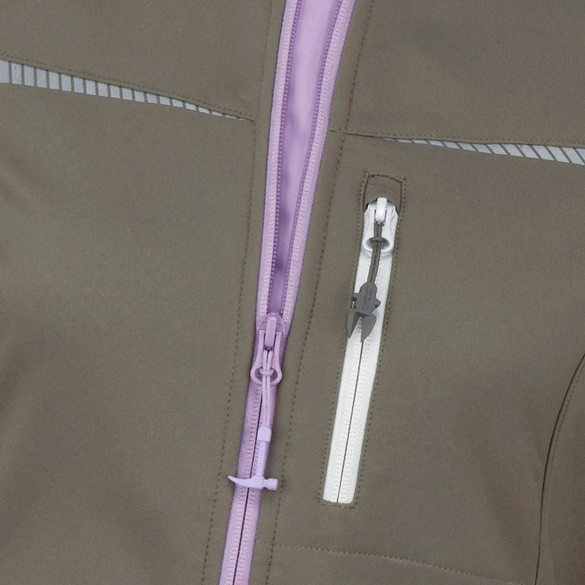 Work Jackets: Softshell jacket e.s.motion 2020, ladies' + stone/lavender 2