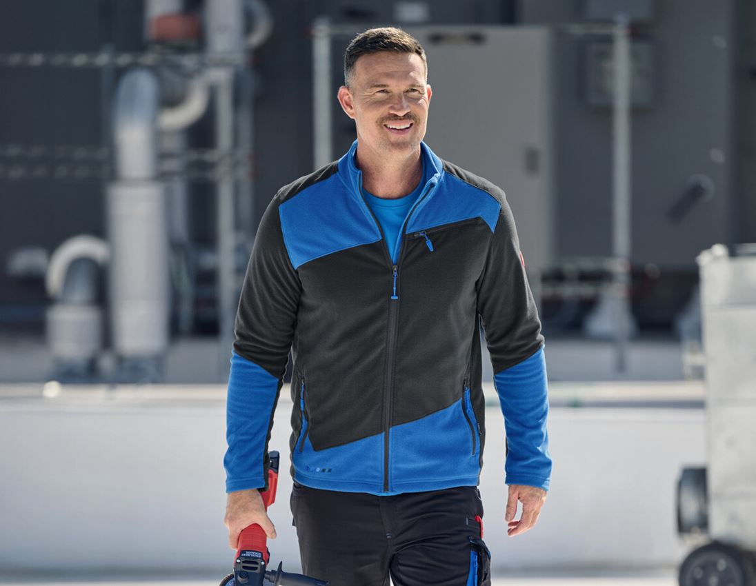 Work Jackets: Fleece jacket e.s.motion 2020 + graphite/gentianblue