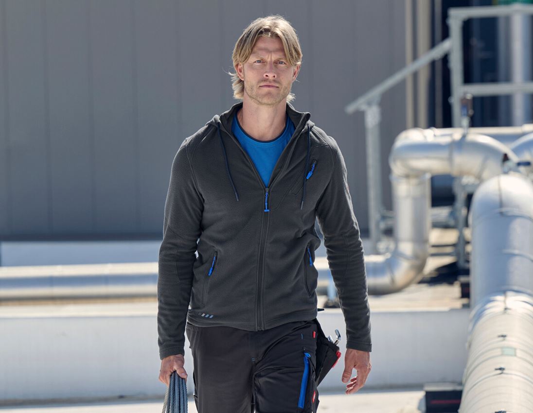 Work Jackets: Hooded fleece jacket e.s.motion 2020 + graphite