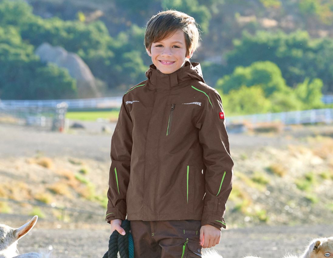 Jackets: 3 in 1 functional jacket e.s.motion 2020,  childr. + chestnut/seagreen