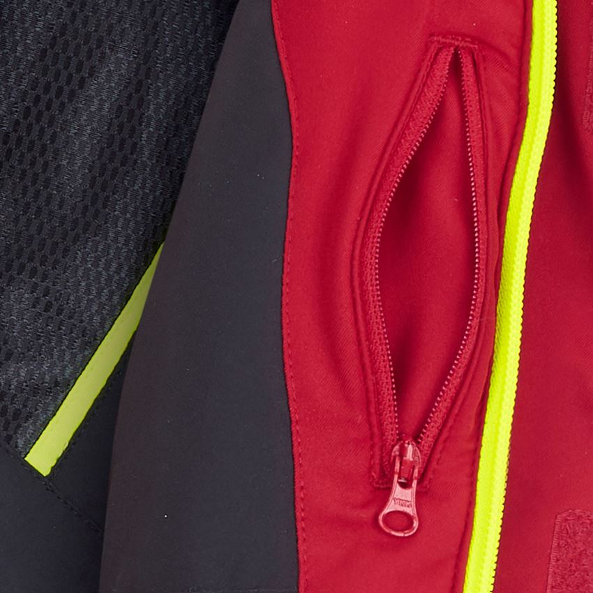 Jackets: Winter softshell jacket e.s.motion 2020,children's + fiery red/high-vis yellow 2