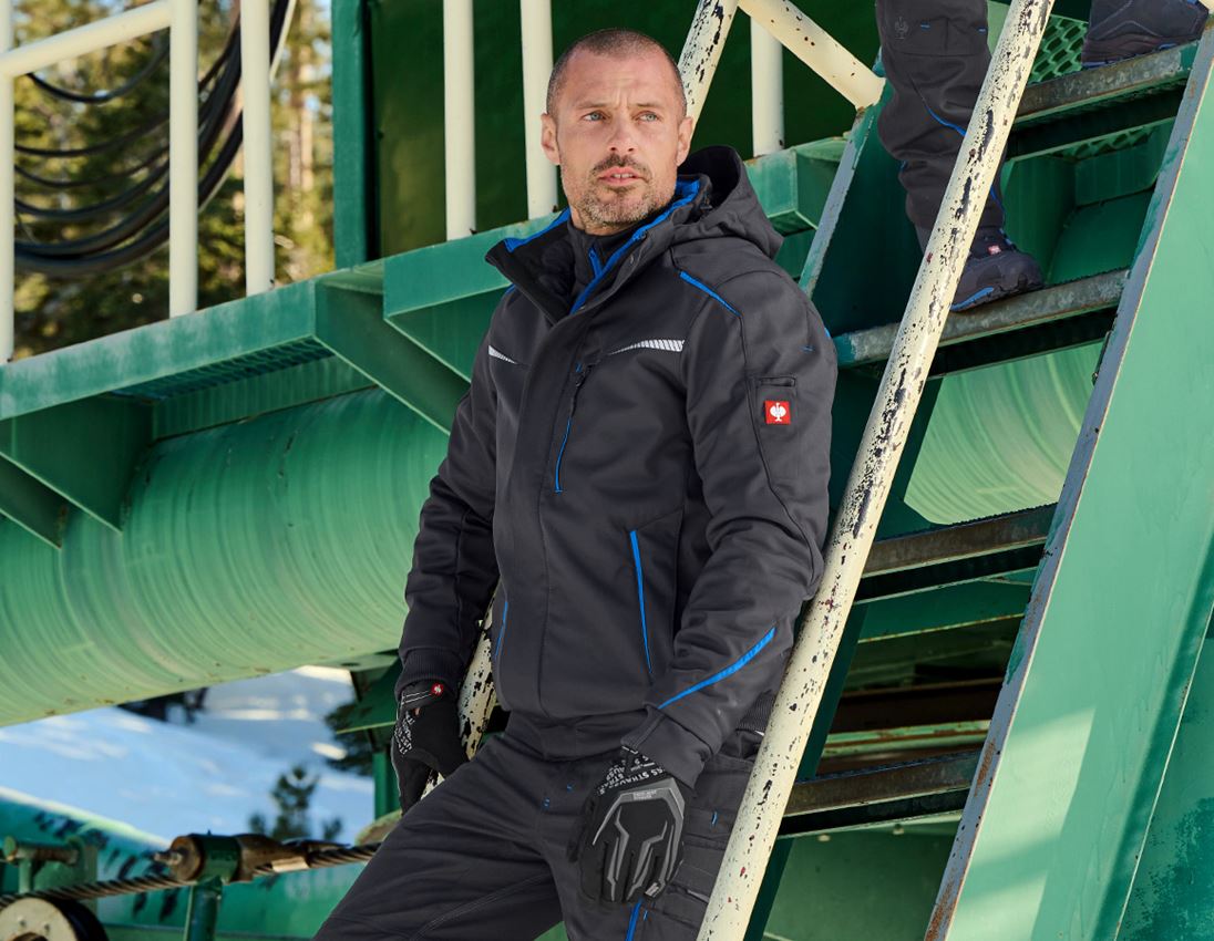 Work Jackets: Winter softshell jacket e.s.motion 2020, men's + graphite/gentianblue 1