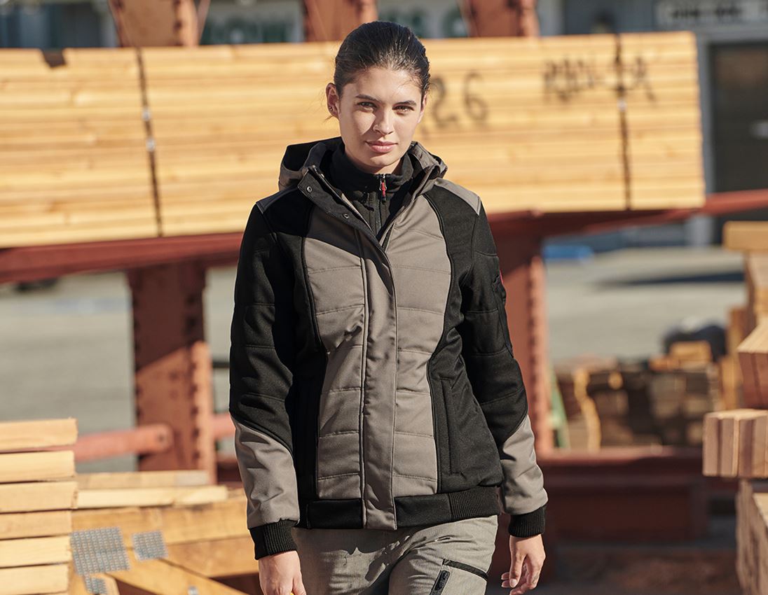 Work Jackets: Winter softshell jacket e.s.vision, ladies' + stone/black