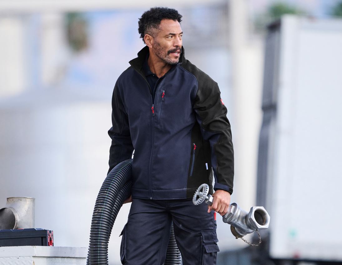 Work Jackets: Softshell Jacket dryplexx® softlight + navy/black
