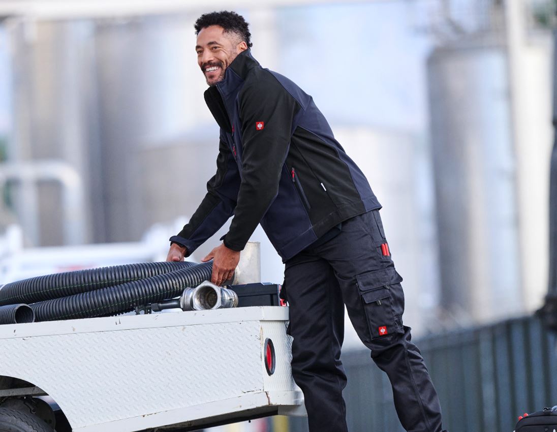 Work Jackets: Softshell Jacket dryplexx® softlight + navy/black 1
