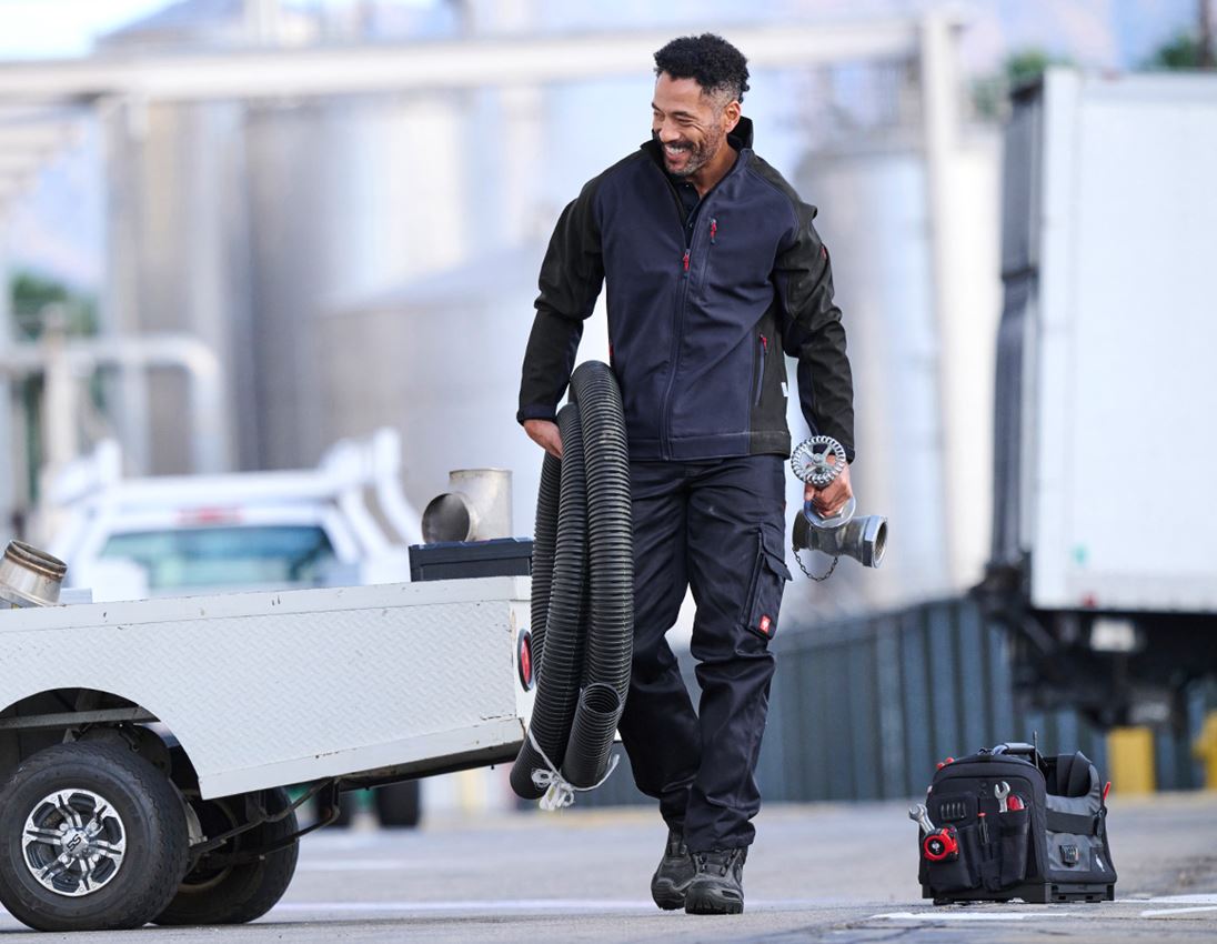 Work Jackets: Softshell Jacket dryplexx® softlight + navy/black 2