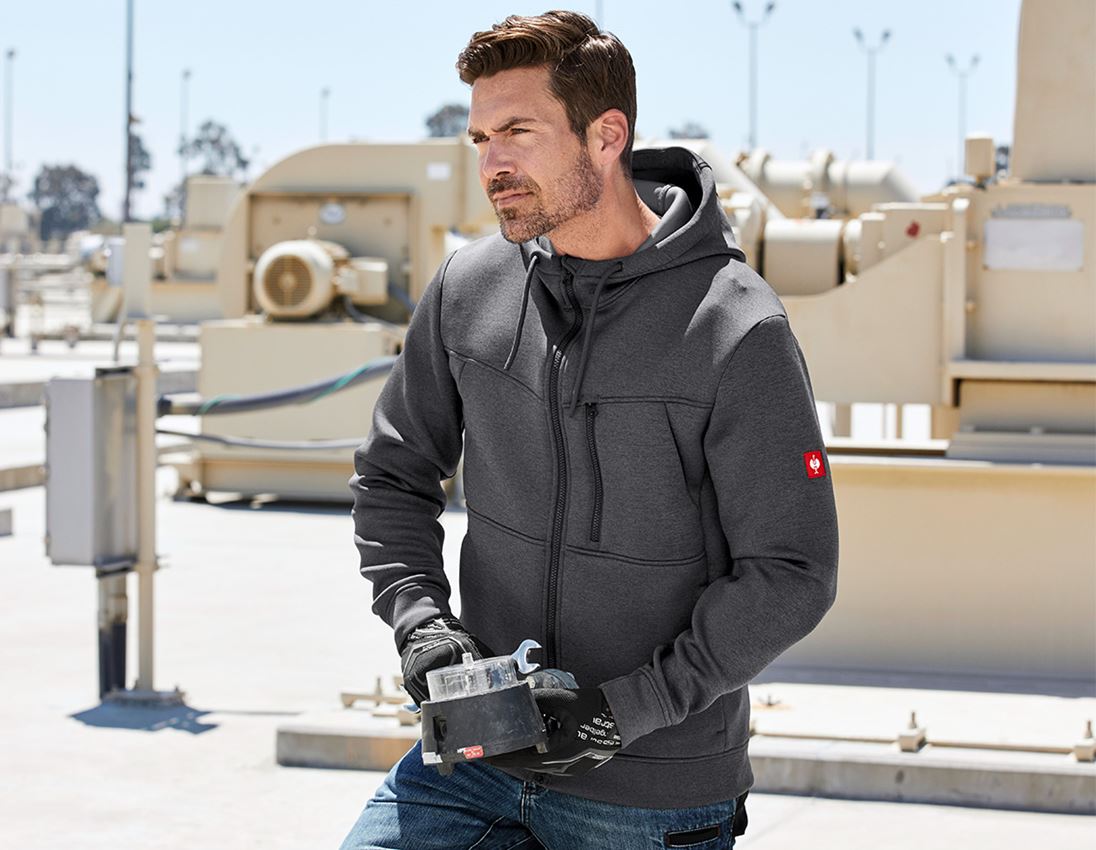 Topics: Hooded jacket climafoam e.s.dynashield + graphite melange