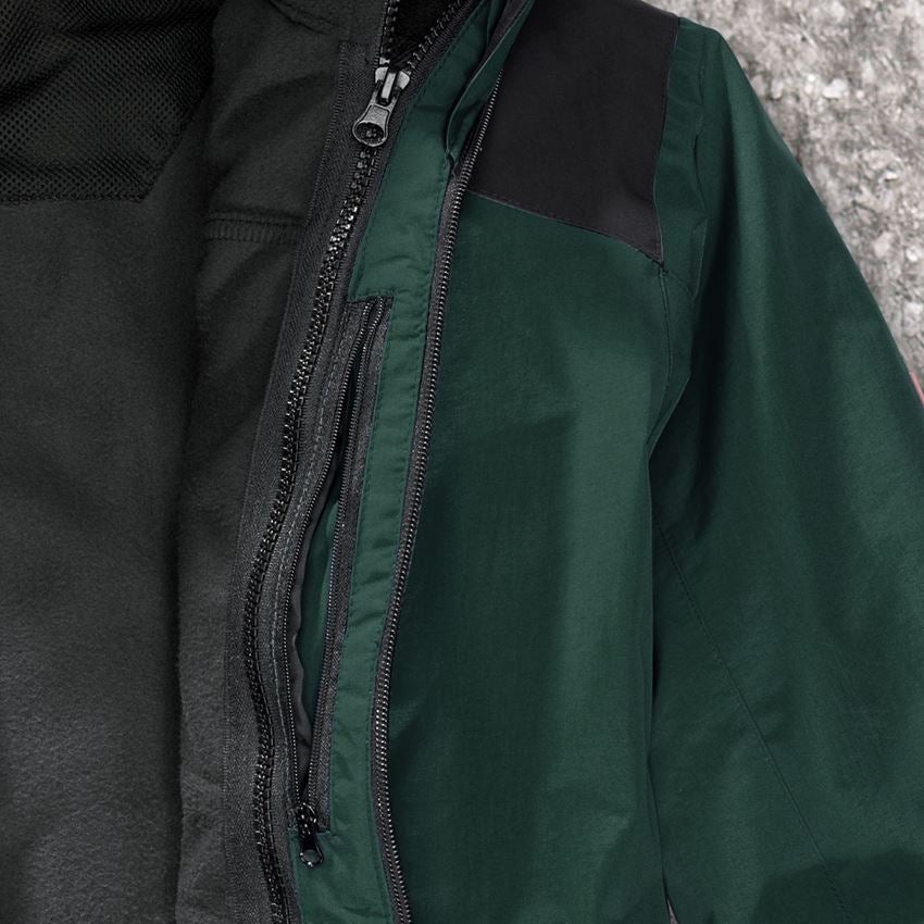 Work Jackets: e.s. 3 in 1 functional jacket, men + green/black 2