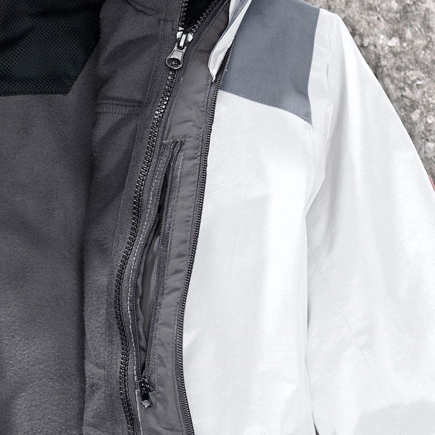 Work Jackets: e.s. 3 in 1 functional jacket, men + white/grey 2