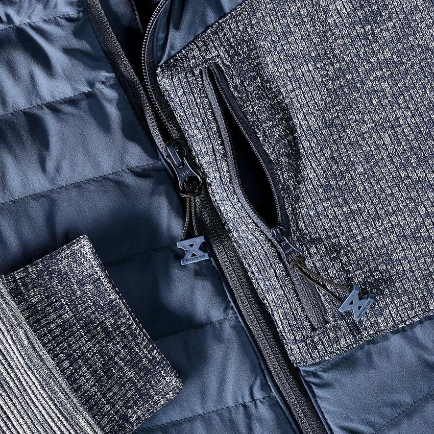 Work Jackets: Hybrid hooded knitted jacket e.s.motion ten + slateblue melange 2
