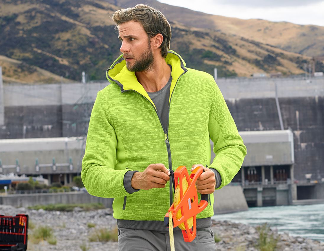 Work Jackets: High-vis reversible jacket e.s.motion ten + high-vis yellow/granite 1