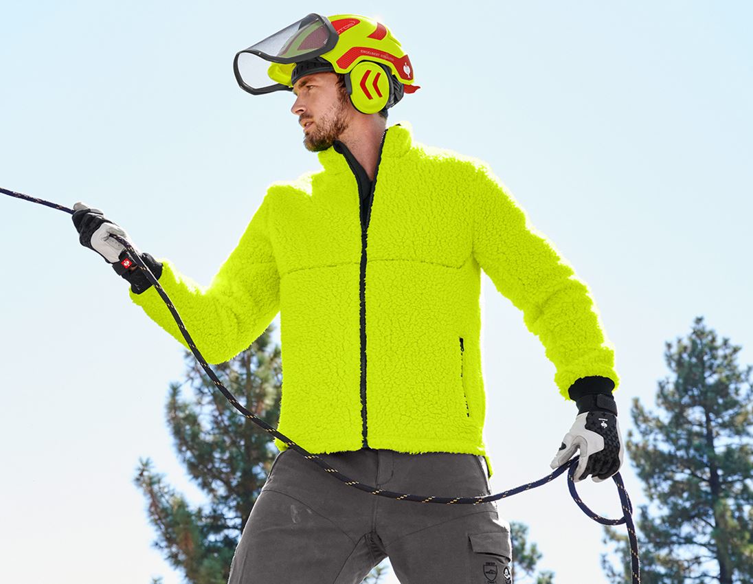 Work Jackets: e.s. Forestry faux fur jacket + high-vis yellow