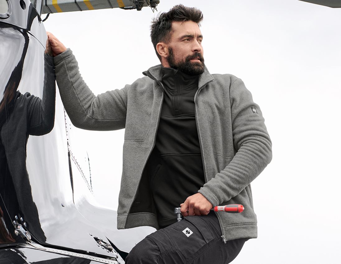 Work Jackets: Fleece jacket e.s.vintage + pewter melange