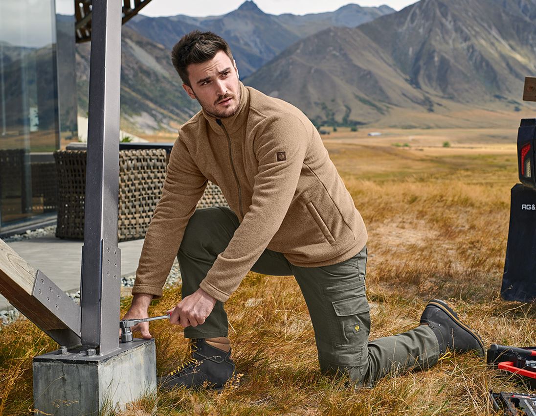 Work Jackets: Fleece jacket e.s.vintage + sepia melange 1