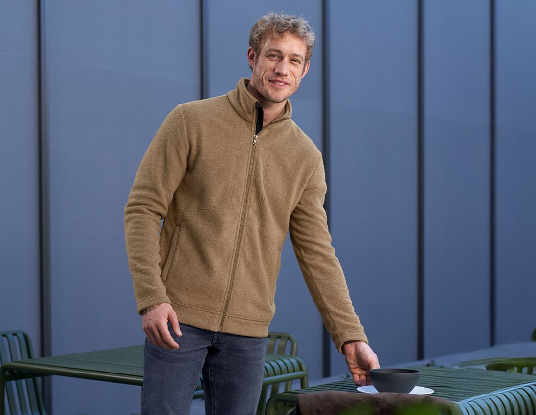 Work Jackets: Fleece jacket e.s.vintage + sepia melange 2