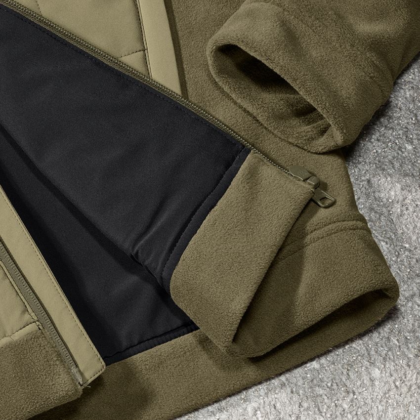 Topics: Hybrid fleece hoody jacket e.s.concrete + mudgreen/stipagreen 2