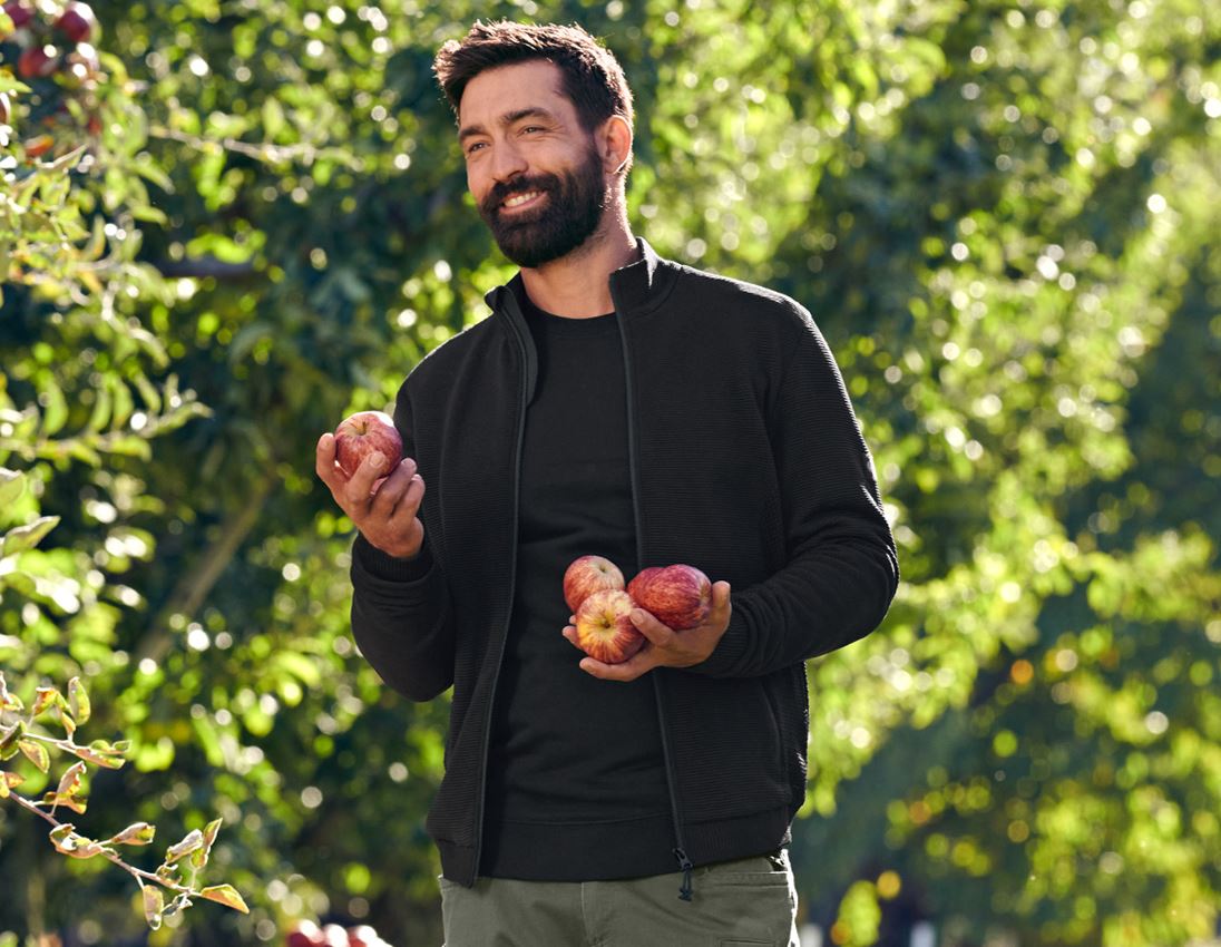 Work Jackets: Knitted jacket e.s.motion ten + black