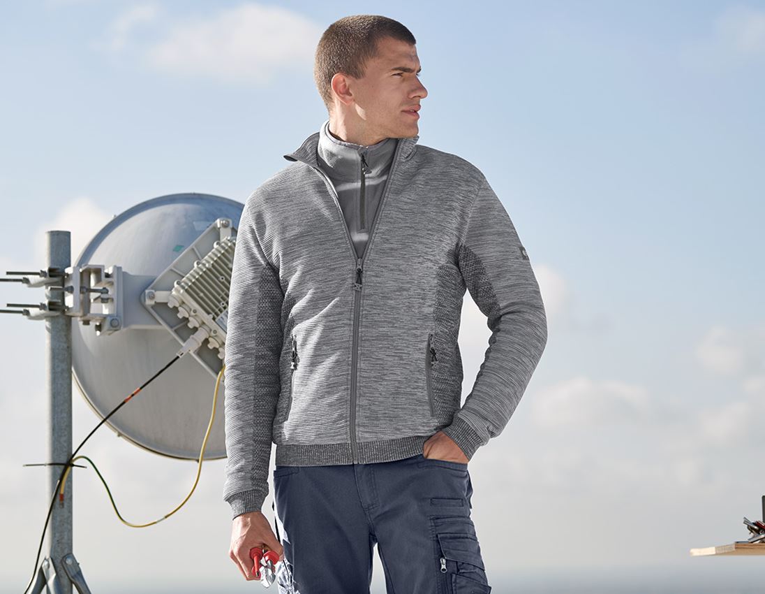 Work Jackets: Knitted jacket e.s.motion ten + granite