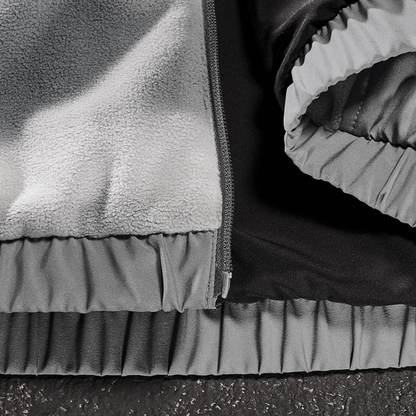 Work Jackets: Hybr.fleece hoody jacket tie-dye e.s.motion ten,l. + granite/opalgrey 2