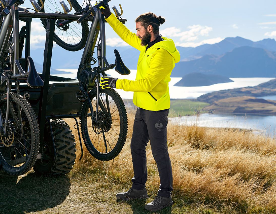 Work Jackets: Hybrid hooded knitted jacket e.s.trail + acid yellow/black 1