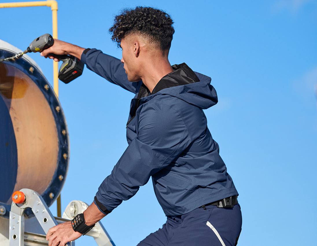 Work Jackets: Windbreaker light-pack e.s.trail + deepblue/white 1