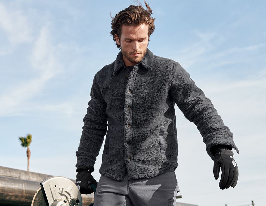 Work Jackets: Faux fur jacket e.s.iconic + carbongrey