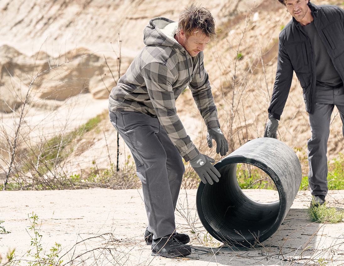 Work Jackets: Check-hooded jacket e.s.iconic + dolphingrey/carbongrey 2