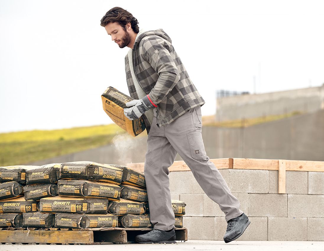 Work Jackets: Check-hooded jacket e.s.iconic + dolphingrey/carbongrey 5