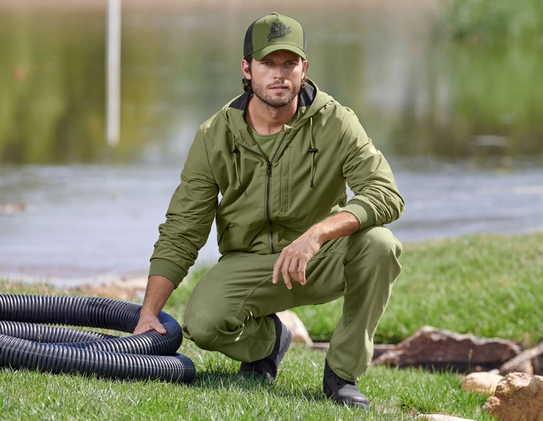 Work Jackets: Hooded jacket e.s.iconic + mountaingreen 1