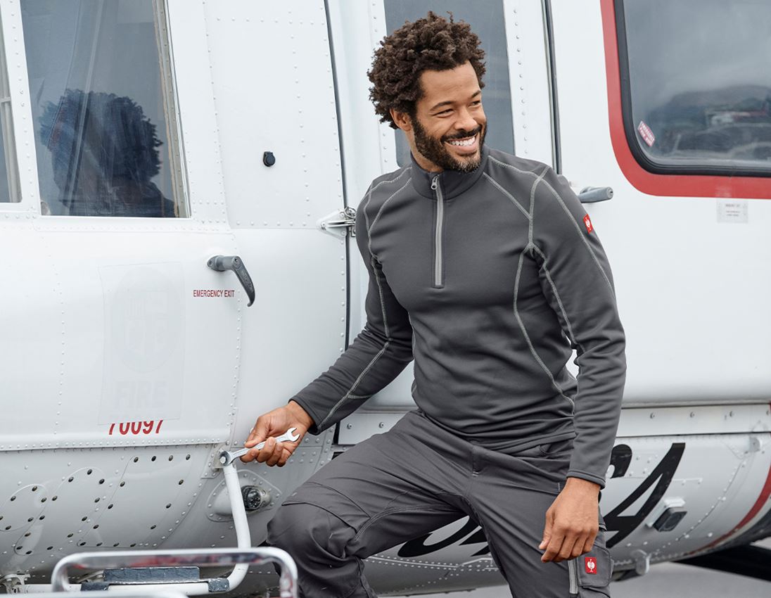 Clothing: SET:Winter softshell jacket+troyer e.s.motion 2020 + anthracite/high-vis orange