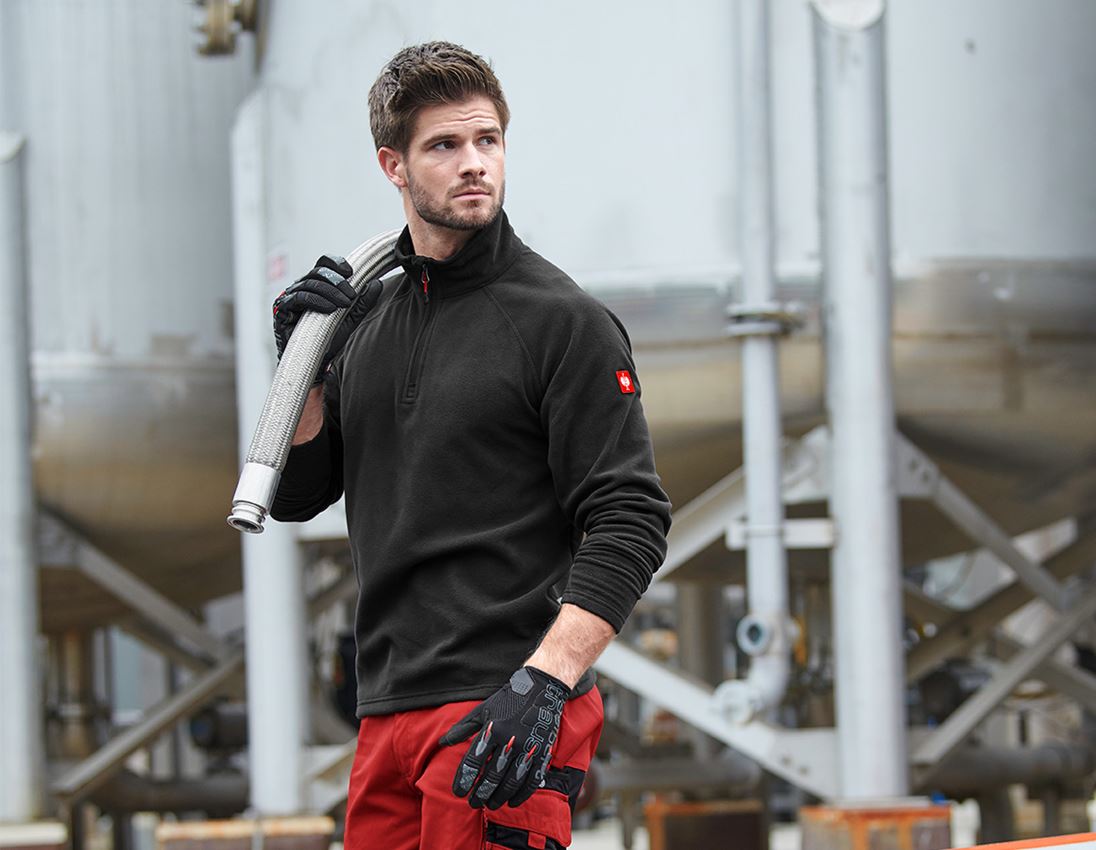 Clothing: SET:Softshell jacket e.s.motion+microfleece troyer + black