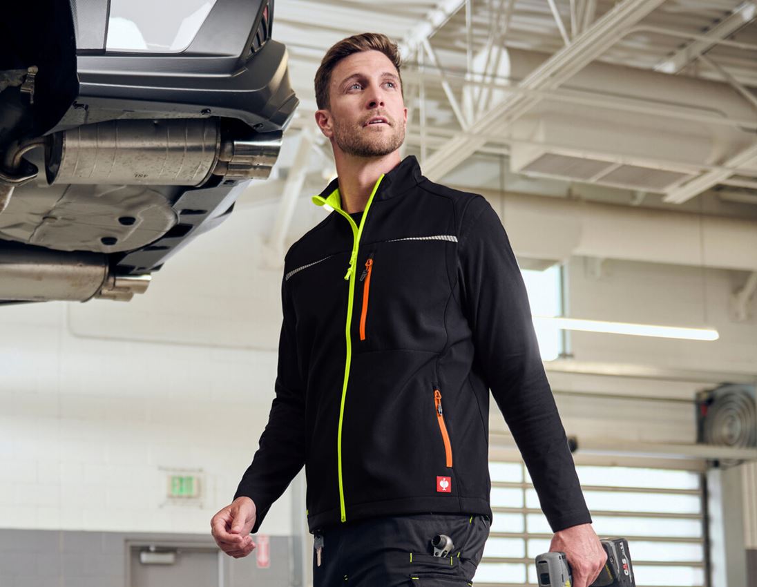 Topics: Softshell bodywarmer e.s.motion 2020 + black/high-vis yellow/high-vis orange 2