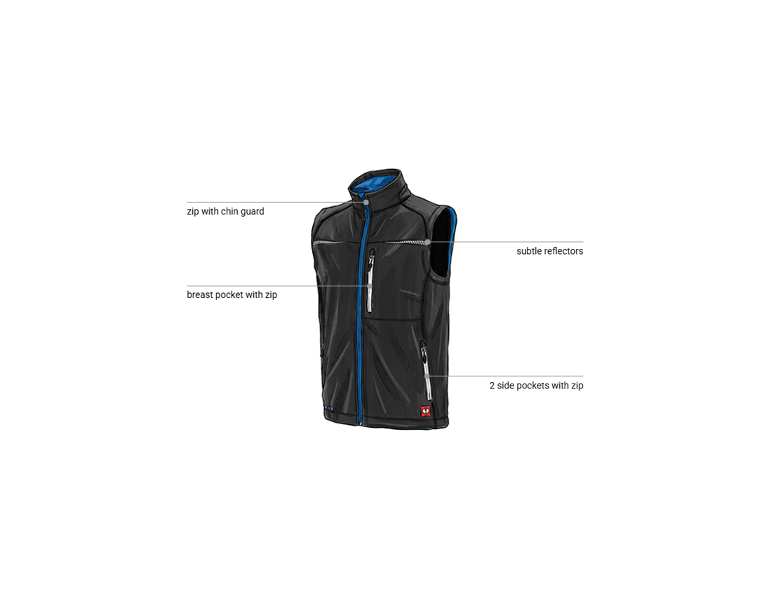 Automotive mechatronics technicians: Softshell bodywarmer e.s.motion 2020 + graphite/gentianblue 1