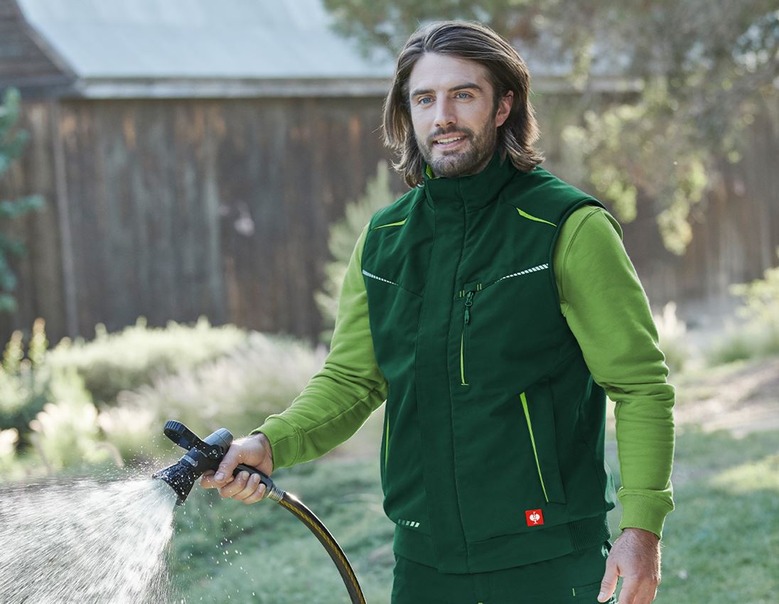 Work Body Warmer: Winter softshell bodywarmer e.s.motion 2020 + green/seagreen