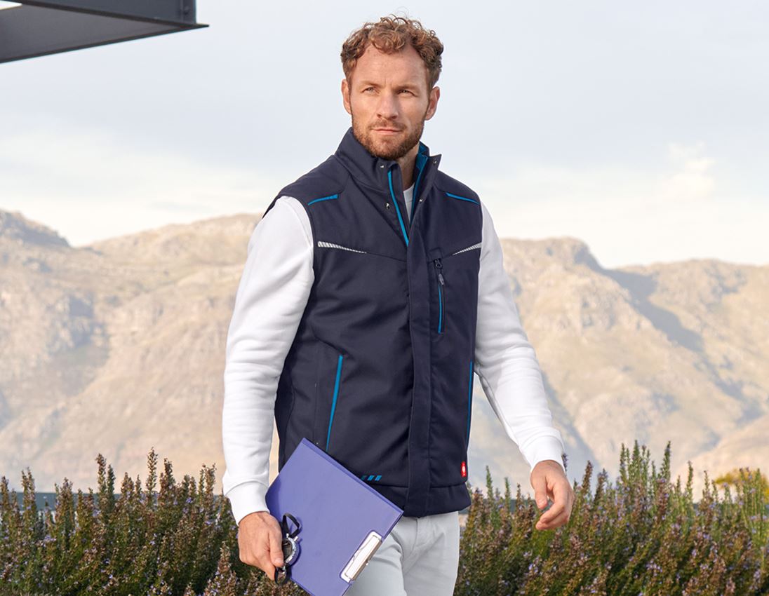 Work Body Warmer: Winter softshell bodywarmer e.s.motion 2020 + navy/atoll 5