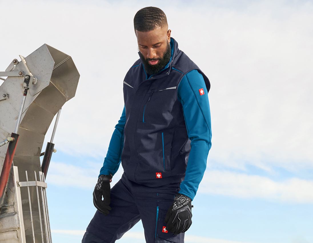 Work Body Warmer: Winter softshell bodywarmer e.s.motion 2020 + navy/atoll
