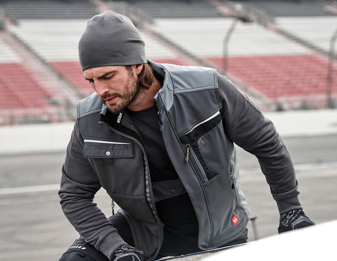 Work Body Warmer: Softshell bodywarmer e.s.motion + graphite/cement 1