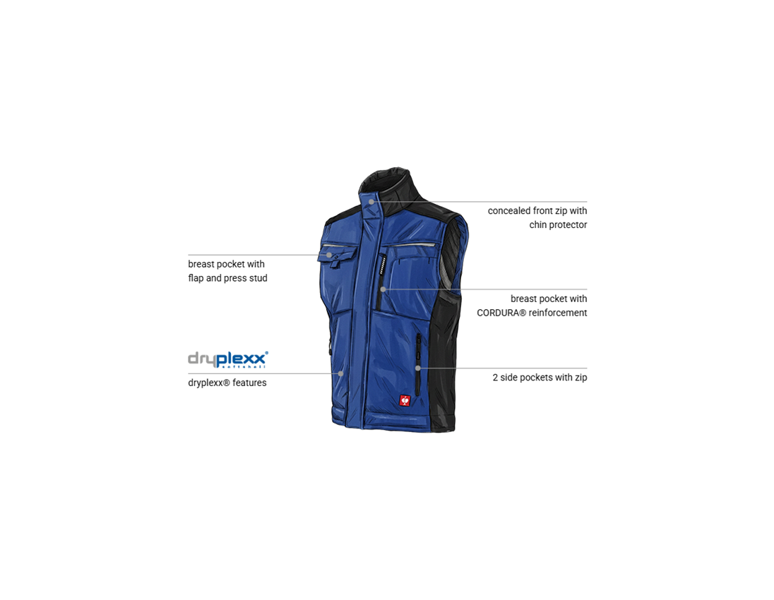 Automotive mechatronics technicians: Softshell bodywarmer e.s.motion + royalblue/black 1