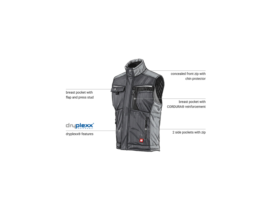 Automotive mechatronics technicians: Softshell bodywarmer e.s.motion + graphite/cement 1