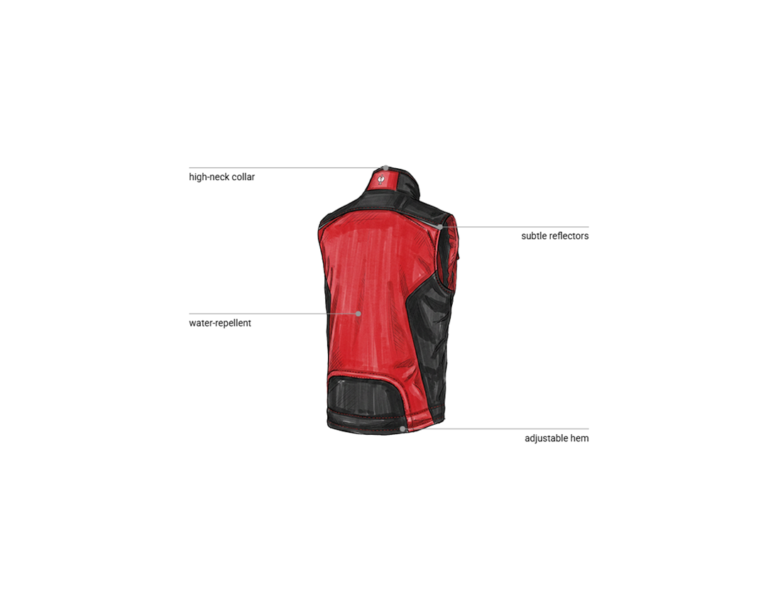 Automotive mechatronics technicians: Softshell bodywarmer e.s.motion + red/black 2