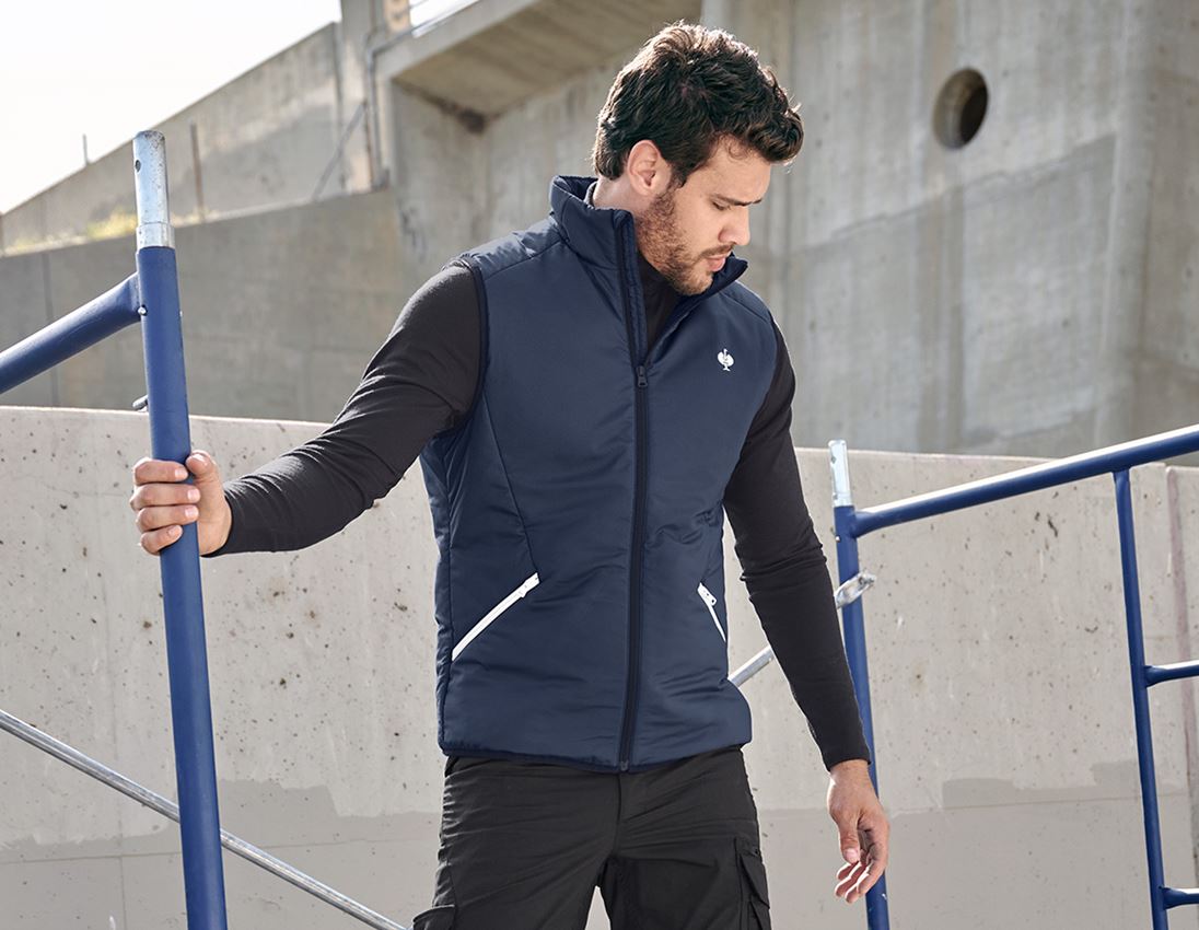 Work Body Warmer: Bodywarmer e.s.trail + deepblue/white