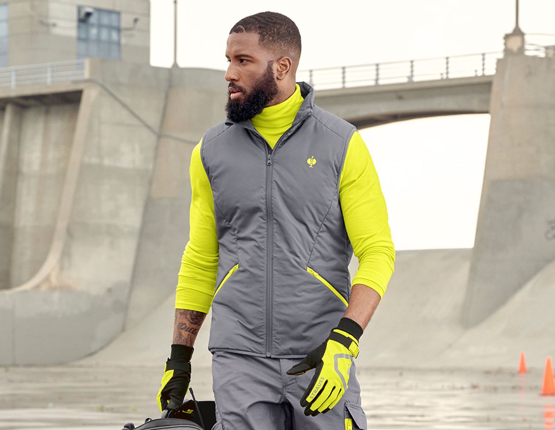 Work Body Warmer: Bodywarmer e.s.trail + basaltgrey/acid yellow