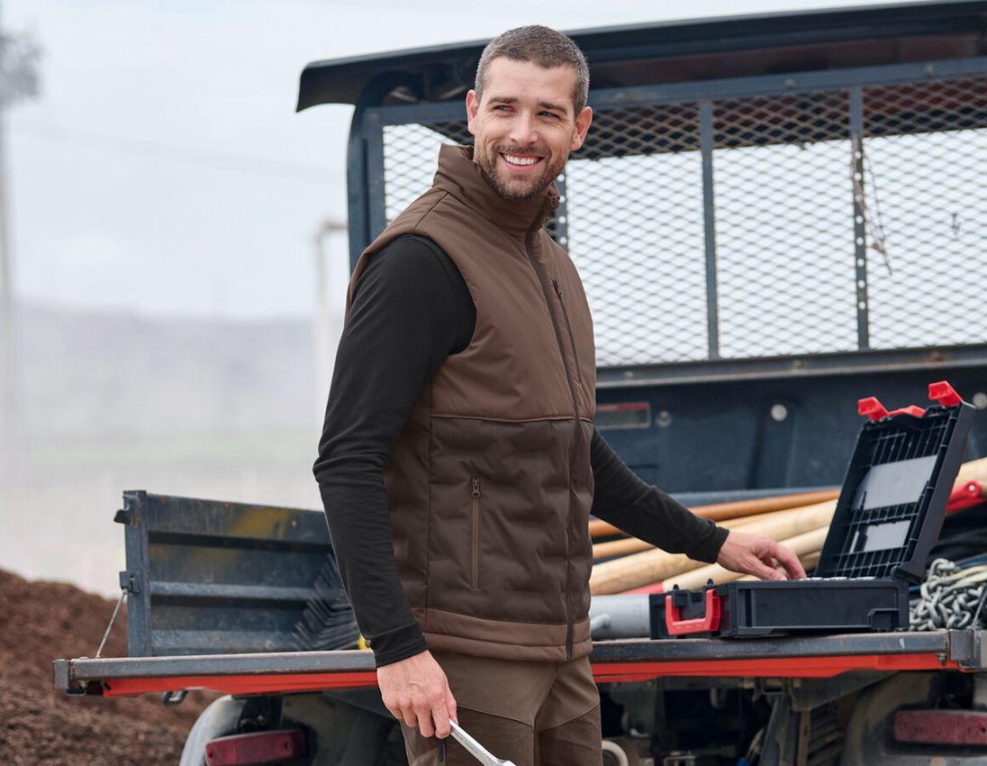 Work Body Warmer: e.s. Padded bodywarmer + hazelnut/chestnut 3