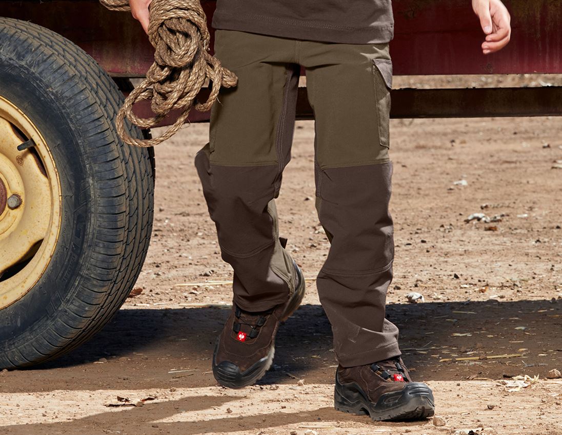 Topics: Funct. cargo trousers e.s.dynashield, children's + hazelnut/chestnut