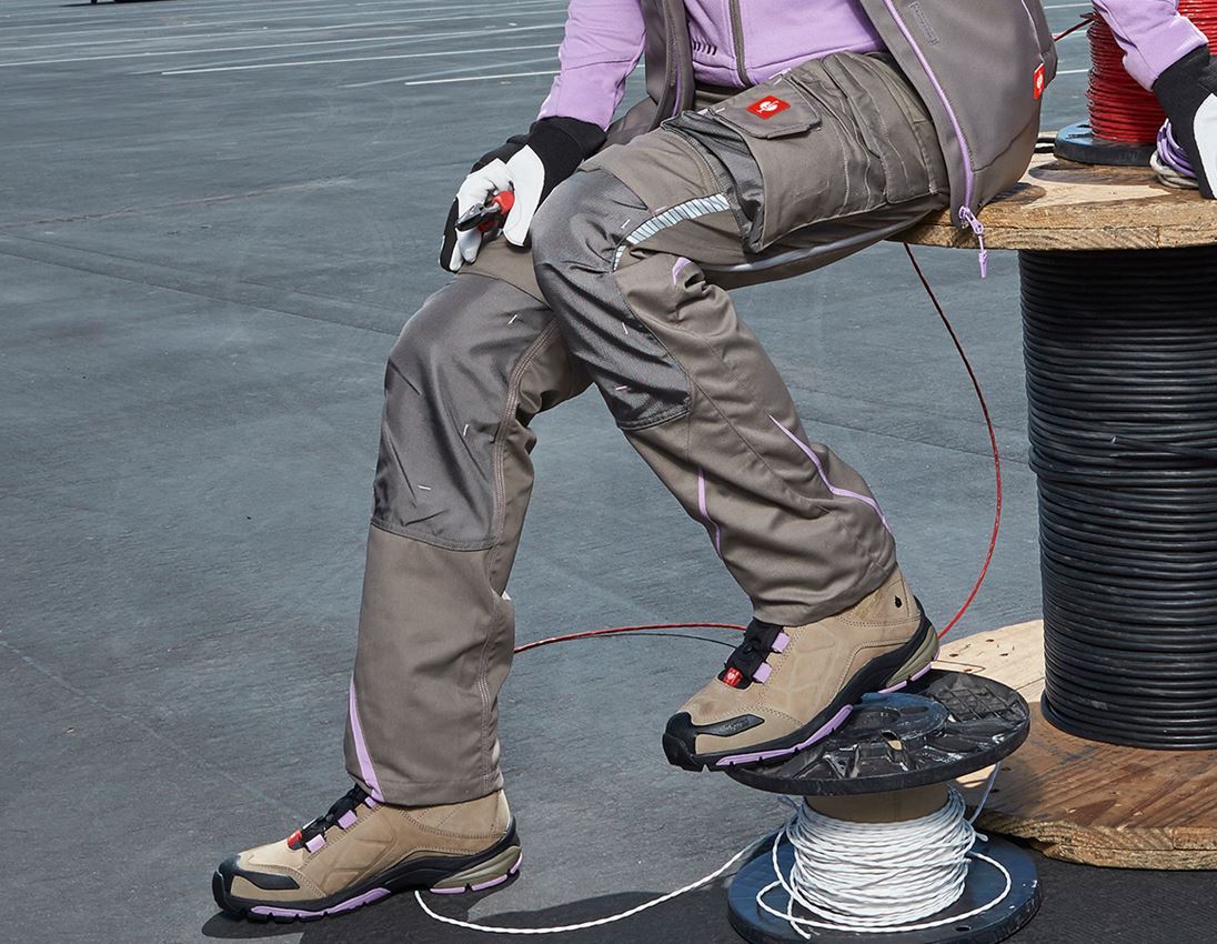 Work Trousers: Ladies' trousers e.s.motion 2020 winter + stone/lavender