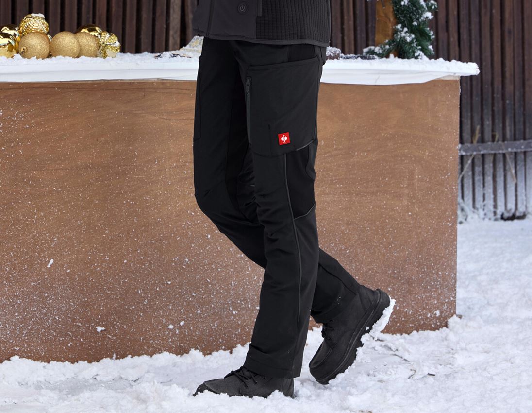 Winter trousers: Winter cargo trousers e.s.vision stretch, ladies' + black 1