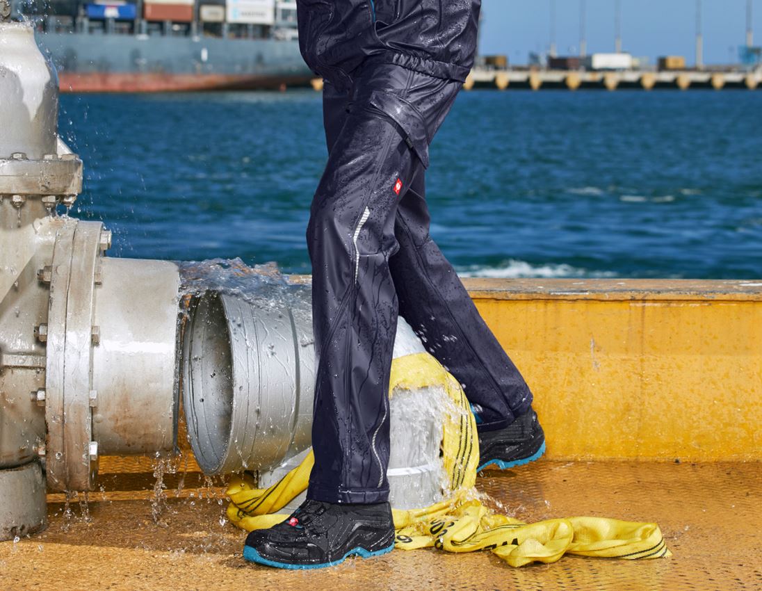 Topics: Rain trousers e.s.motion 2020 superflex + navy/atoll